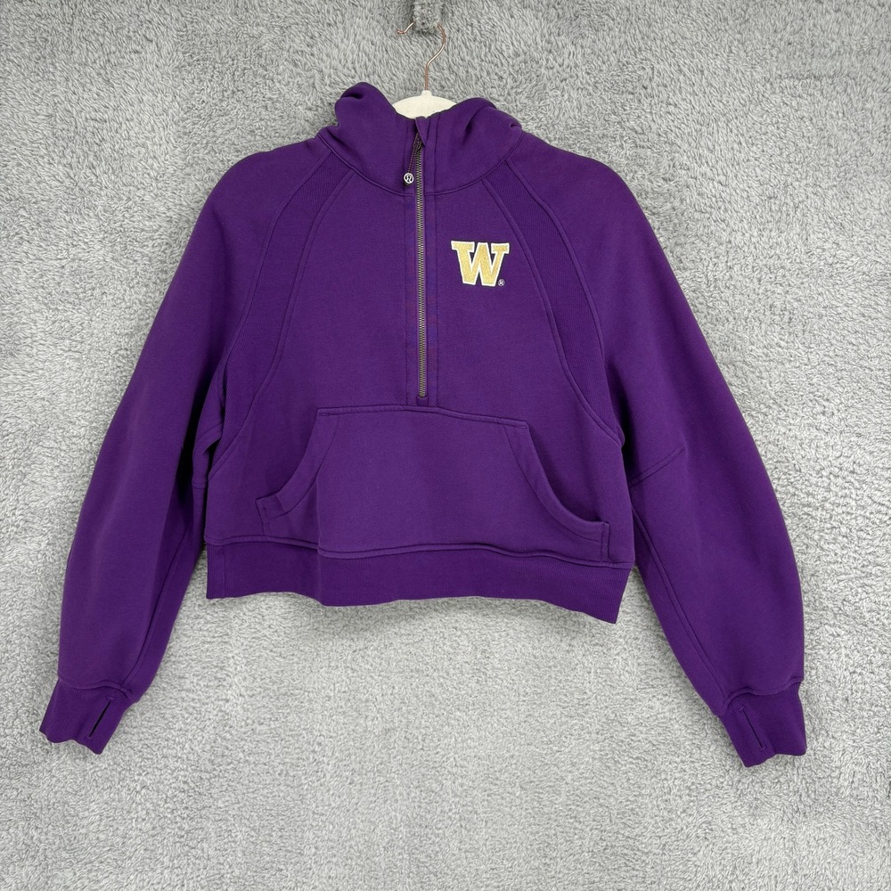 Lululemon UW Collegiate Scuba Oversized Half-Zip Hoodie Huskies Purple XS/S